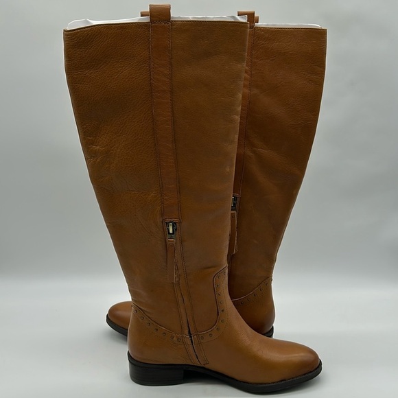 1276- Sam Edelman Prina2 Whiskey Lea Leather Boots Size 6 Wide Calf NWT - Picture 4 of 13